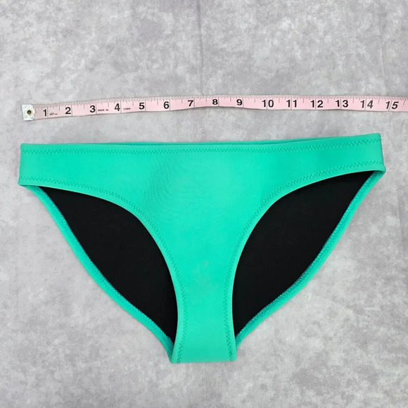 Green Black Medium Cheeky Rash Guard Bikini Bottom Swimwear - Picture 3 of 6